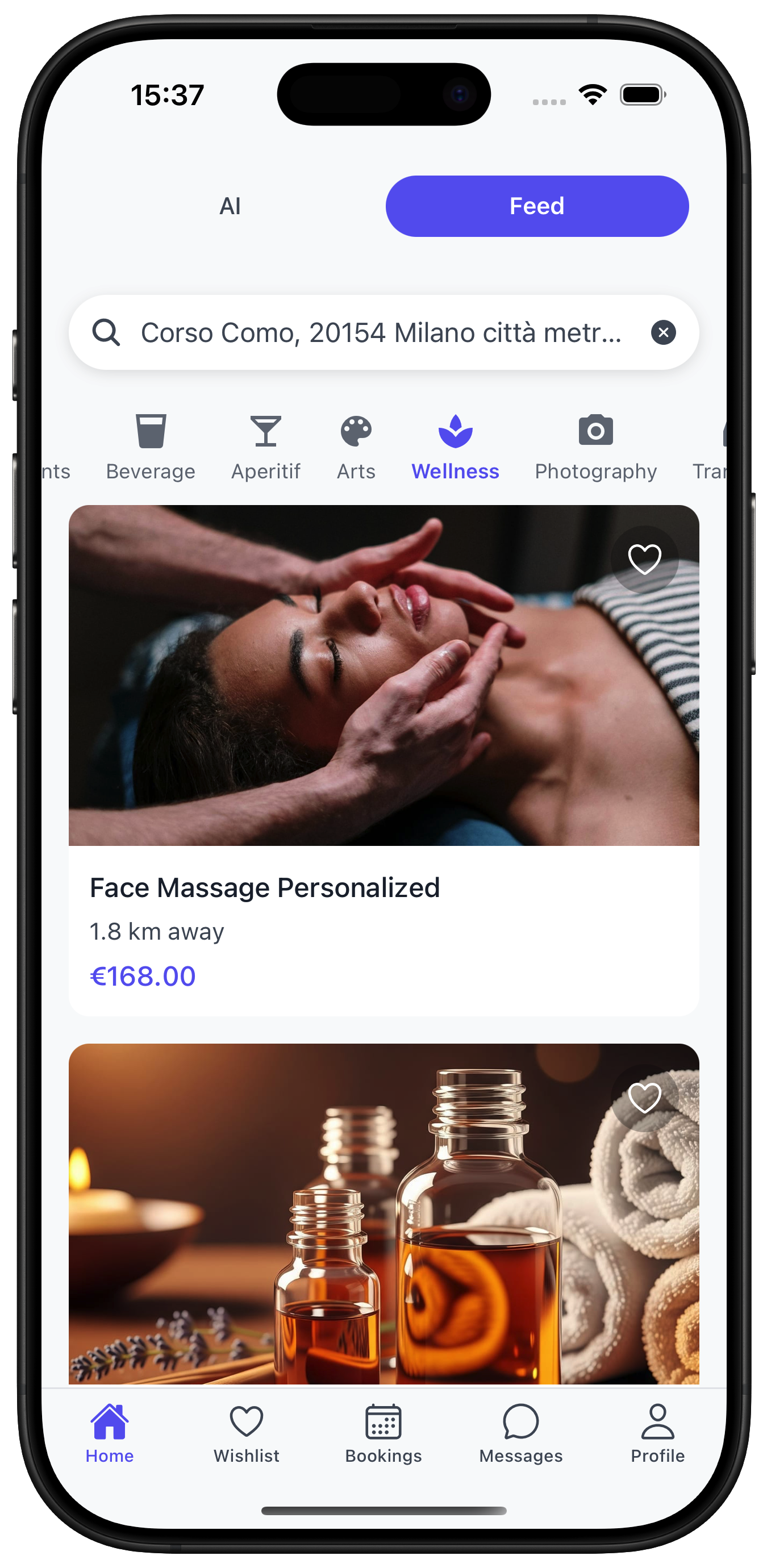 StayKeasy Browse Feed - Wellness category with service cards